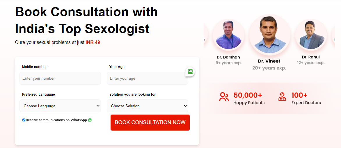 Book Consultation Top Sexologist in India